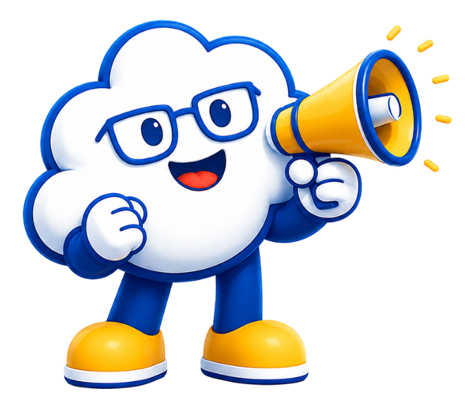 La mascotte JBILL annonce l’essai gratuit au mégaphone